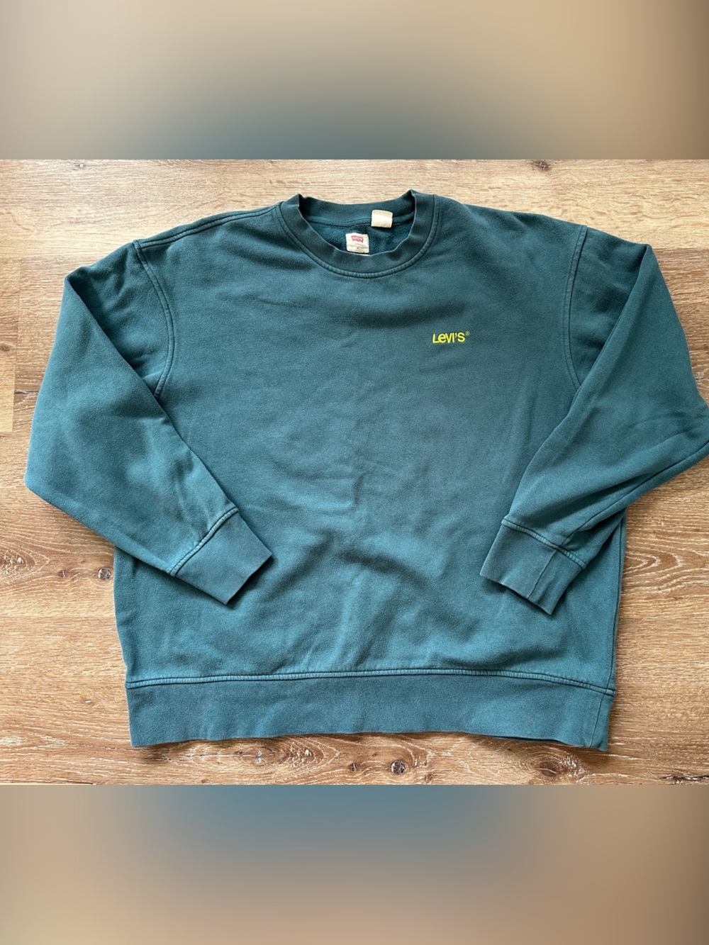 Levi's Men's Teal Crewneck Sweatshirt with Small Logo